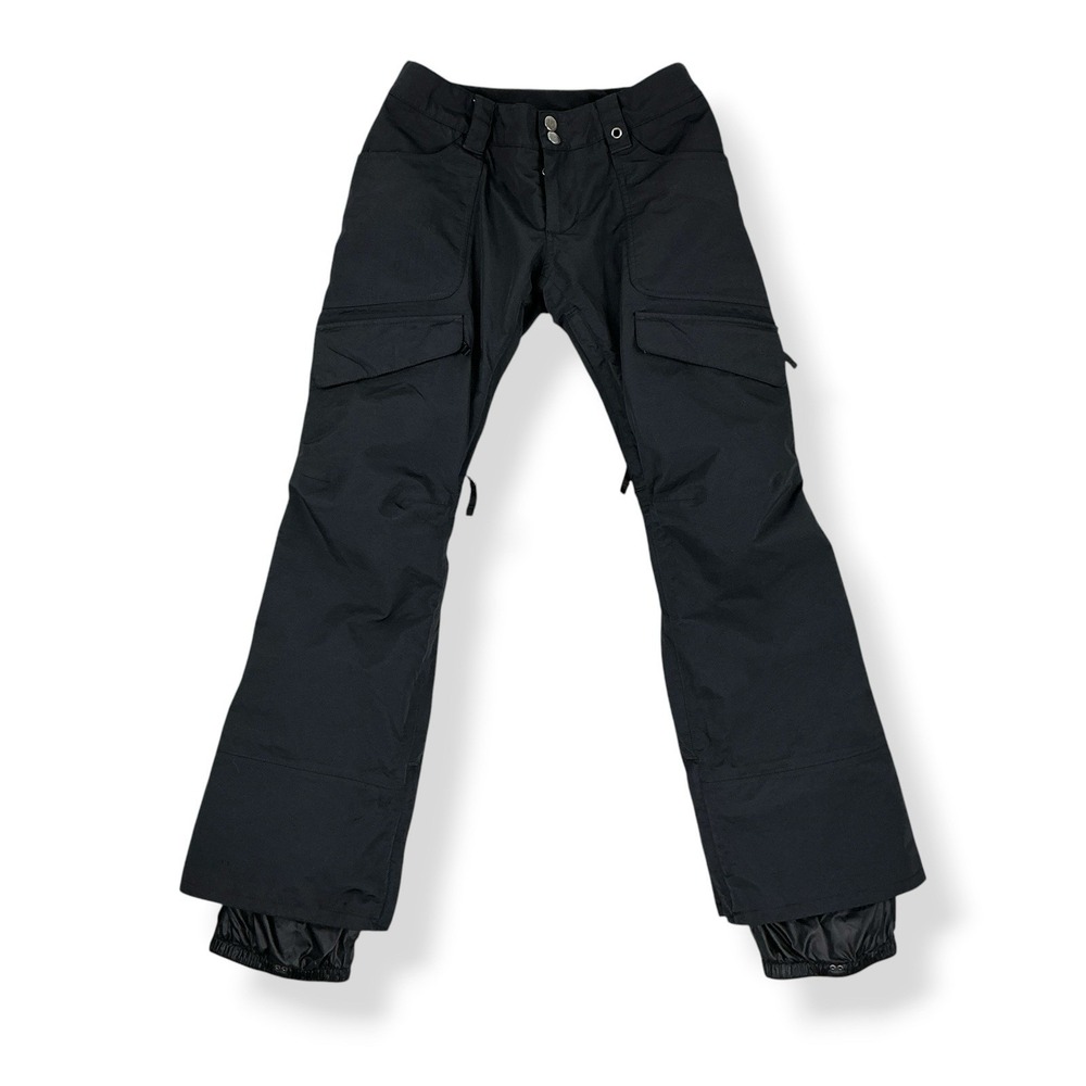 Burton Snow Pants Women XS Black Low Rise Vented Pockets Ski Snowboard Vintage